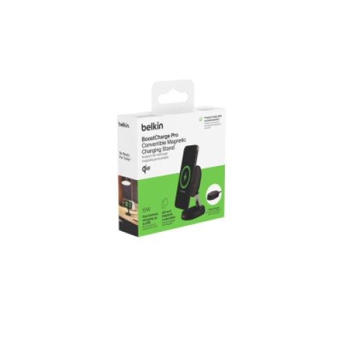 Зарядное устройство Belkin 15W Magnetic Stand Qi2 black (WIA008BTBK)