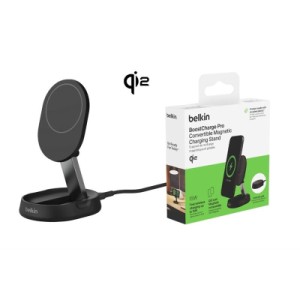 Зарядное устройство Belkin 15W Magnetic Stand Qi2 black (WIA008BTBK)