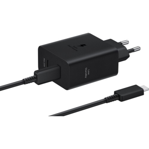 Зарядное устройство Samsung 50W 2xUSB-С + cableUSB-C to USB-C 1.8m black (EP-T5020XBEGEU)