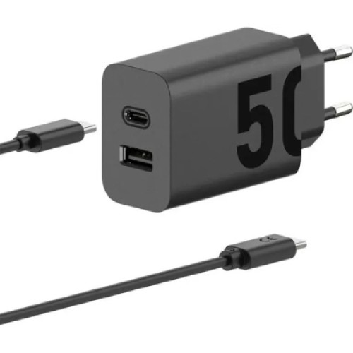Зарядное устройство Motorola 50W U+C + cable USB-C (SJMC502) (1060545)