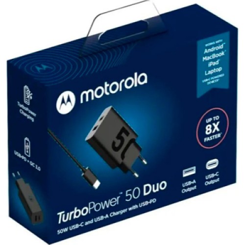 Зарядное устройство Motorola 50W U+C + cable USB-C (SJMC502) (1060545)