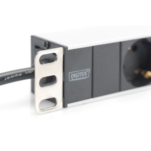 Силовой блок 1U, 8xSchuko, 16A, 250V, вилка Schuko Zpas (DN-95401)