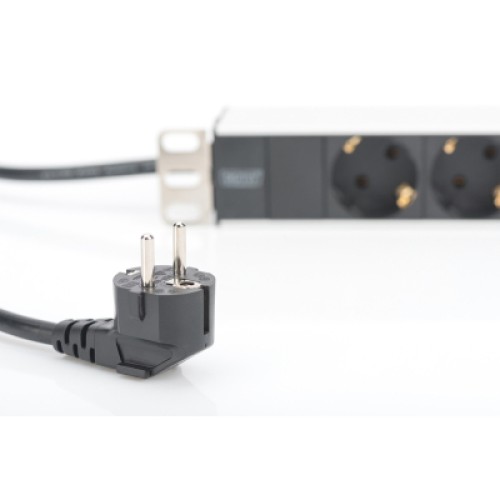 Силовой блок 1U, 8xSchuko, 16A, 250V, вилка Schuko Zpas (DN-95401)