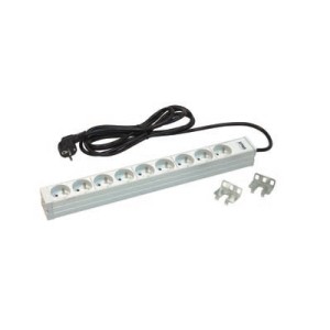 Силовой блок 19" 1U, 9хShuko, вилка Shuko Zpas (W-LZI30-09-SU-000)