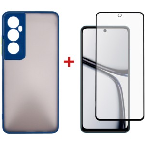 Чехол для мобильного телефона Dengos Realme C65 + Glass Blue (DG-KM-94)
