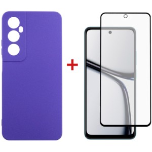 Чехол для мобильного телефона Dengos Realme C65 + Glass Purple (DG-KM-95)