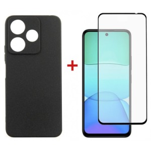 Чехол для мобильного телефона Dengos Xiaomi Redmi 13 4G Carbon + Glass Black (DG-KM-98)