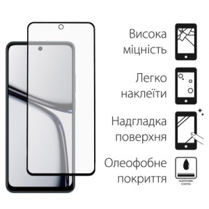 Стекло защитное Dengos Full Glue Realme C65 (black) (TGFG-362)