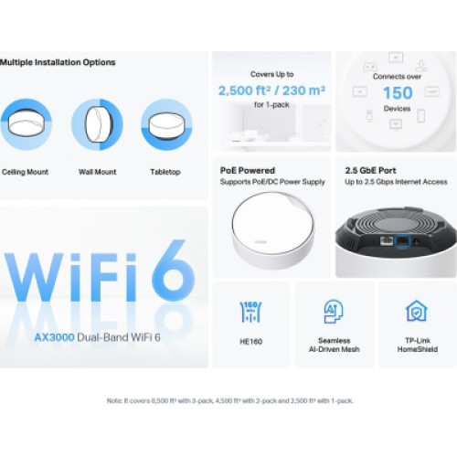 Точка доступа Wi-Fi TP-Link DECO-X50-POE-2-PACK