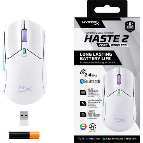 Мышка HyperX Pulsefire Haste 2 Core Wireless White (8R2E7AA)