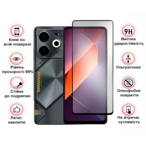 Стекло защитное BeCover Tecno POVA 6 (LI7) Black (711580)