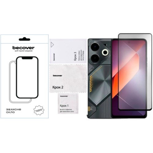 Стекло защитное BeCover Tecno POVA 6 (LI7) Black (711580)