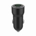 Зарядное устройство Gembird 1xUSB-A (18W QC3.0) + 1xUSB-C (20W PD) black (TA-UC-A2PDQC20-CAR-01)