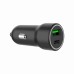 Зарядное устройство Gembird 1xUSB-A (18W QC3.0) + 1xUSB-C (20W PD) black (TA-UC-A2PDQC20-CAR-01)