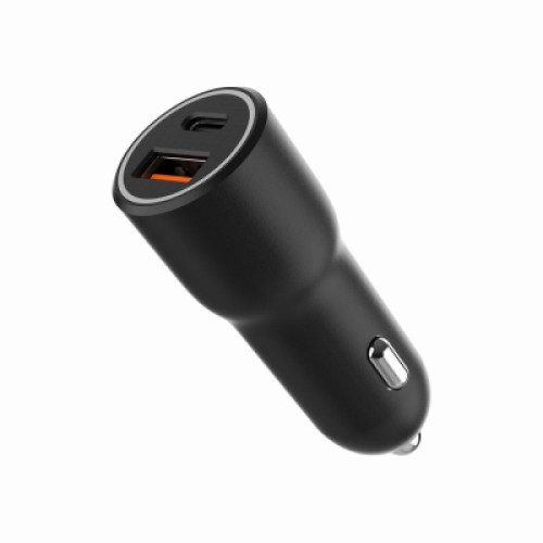 Зарядное устройство Gembird 1xUSB-A (18W QC3.0) + 1xUSB-C (PD 20W) black (TA-UC-AC2PDQC38-CAR-01)