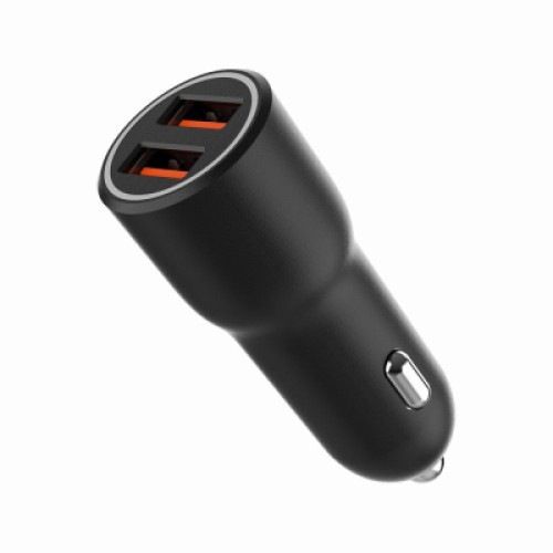Зарядное устройство Gembird 2xUSB-A (18W QC3.0) black (TA-UC-A2QC36-CAR-01)