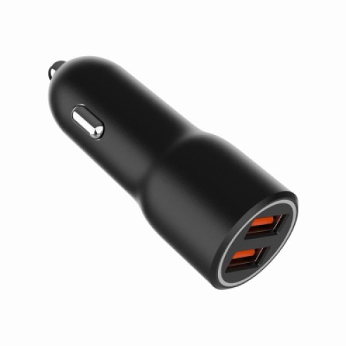 Зарядное устройство Gembird 2xUSB-A (18W QC3.0) black (TA-UC-A2QC36-CAR-01)