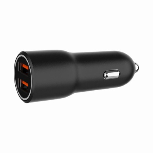 Зарядное устройство Gembird 2xUSB-A (18W QC3.0) black (TA-UC-A2QC36-CAR-01)