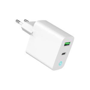 Зарядное устройство Gembird 1xUSB-A + 1 Type-C (PD20Вт + QC3.0 18Вт) white (TA-UC-PDQC20L-W-01)