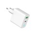 Зарядное устройство Gembird 1xUSB-A + 1 Type-C (PD20Вт + QC3.0 18Вт) white (TA-UC-PDQC20L-W-01)