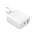 Зарядное устройство Gembird 1xUSB-A + 1 Type-C (PD20Вт + QC3.0 18Вт) white (TA-UC-PDQC20L-W-01)