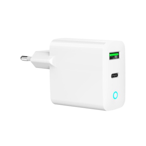 Зарядное устройство Gembird 1xUSB-A + 1 Type-C (PD20Вт + QC3.0 18Вт) white (TA-UC-PDQC20L-W-01)