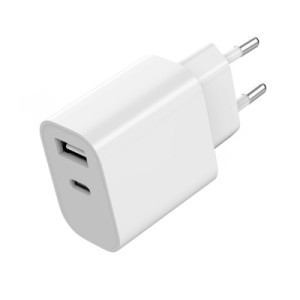 Зарядное устройство Gembird 1xUSB-A+1xUSB-C 5V/2.4A (12W) white (TA-UC-2AC12-01)