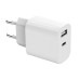Зарядное устройство Gembird 1xUSB-A+1xUSB-C 5V/2.4A (12W) white (TA-UC-2AC12-01)