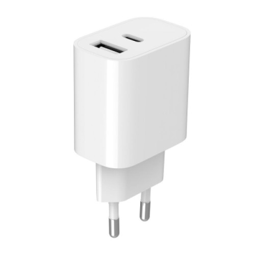 Зарядное устройство Gembird 1xUSB-A+1xUSB-C 5V/2.4A (12W) white (TA-UC-2AC12-01)