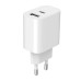Зарядное устройство Gembird 1xUSB-A+1xUSB-C 5V/2.4A (12W) white (TA-UC-2AC12-01)