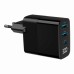 Зарядное устройство Gembird 2хUSB-A (QC3.0 18W) + 1хType-C (PD20W) LCD black (TA-UC-PDQC30LCD-BK-02)