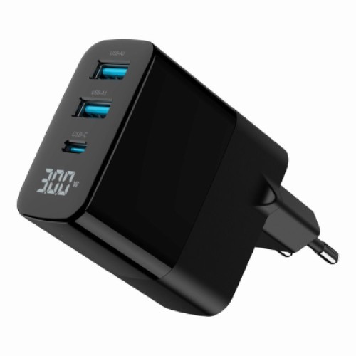 Зарядное устройство Gembird 2хUSB-A (QC3.0 18W) + 1хType-C (PD20W) LCD black (TA-UC-PDQC30LCD-BK-02)