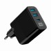 Зарядное устройство Gembird 2хUSB-A (QC3.0 18W) + 1хType-C (PD20W) LCD black (TA-UC-PDQC30LCD-BK-02)
