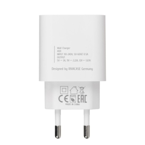 Зарядное устройство RivaCase 1xUSB Type-C PD 20 Вт кабель Type-C white (PS4101 WD4 (White))