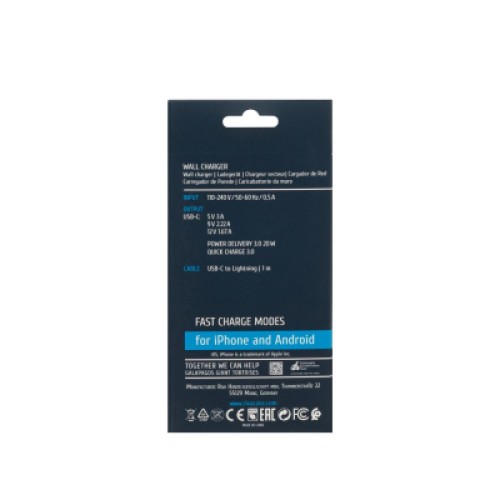 Зарядное устройство RivaCase 1xUSB Type-C PD 20 Вт кабель Type-C-Lighting white (PS4101 WD5 (White))