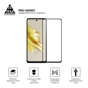 Стекло защитное Armorstandart Pro Tecno Spark 20 Pro (KJ6) Black (ARM74387)