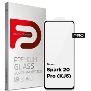 Стекло защитное Armorstandart Pro Tecno Spark 20 Pro (KJ6) Black (ARM74387)