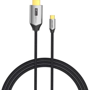 Кабель мультимедийный USB-C 3.1 to HDMI 1.5m 4K 60 Гц Thunderbolt 3 HDCP2.2 PVC Black Vention (CRBBG)