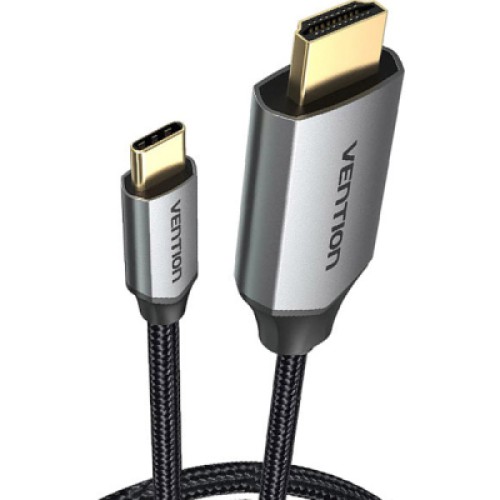 Кабель мультимедийный USB-C 3.1 to HDMI 1.5m 4K 60 Гц Thunderbolt 3 HDCP2.2 PVC Black Vention (CRBBG)