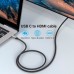 Кабель мультимедийный USB-C 3.1 to HDMI 1.5m 4K 60 Гц Thunderbolt 3 HDCP2.2 PVC Black Vention (CRBBG)