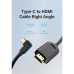 Кабель мультимедийный USB-C 3.1 to HDMI 1.5m 90° 4K 60 Гц PVC Black Vention (CGVBG)