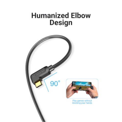 Кабель мультимедийный USB-C 3.1 to HDMI 1.5m 90° 4K 60 Гц PVC Black Vention (CGVBG)