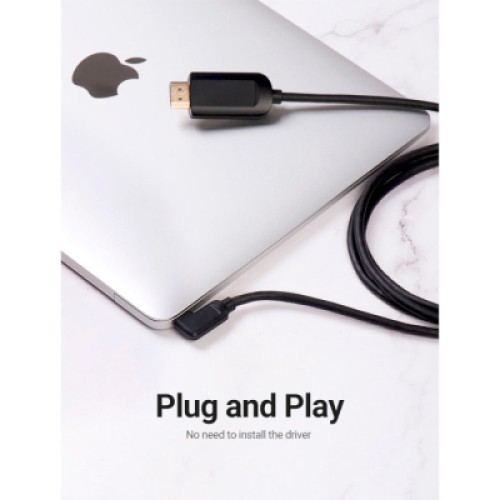 Кабель мультимедийный USB-C 3.1 to HDMI 1.5m 90° 4K 60 Гц PVC Black Vention (CGVBG)