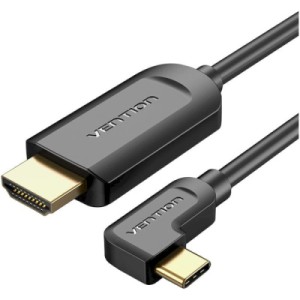 Кабель мультимедийный USB-C 3.1 to HDMI 1.5m 90° 4K 60 Гц PVC Black Vention (CGVBG)