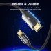 Кабель мультимедийный USB-C 3.1 to HDMI 1.8m 8K 60 Гц Zinc Alloy TPE Black Vention (CRCBAC)