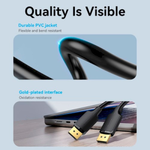 Кабель мультимедийный DisplayPort to DisplayPort 5.0m V1.2 4K 60Hz 3D Dolby 7.1 Vention (HAKBJ)