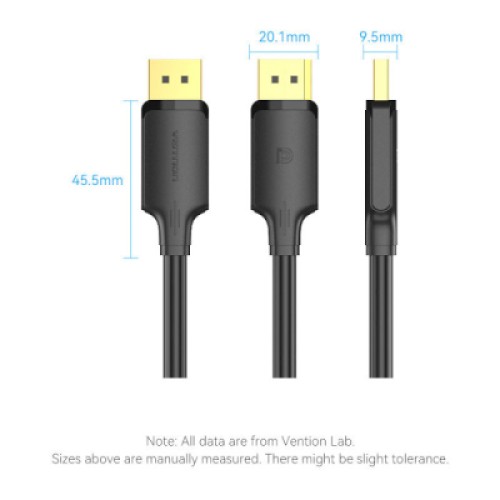 Кабель мультимедийный DisplayPort to DisplayPort 5.0m V1.2 4K 60Hz 3D Dolby 7.1 Vention (HAKBJ)