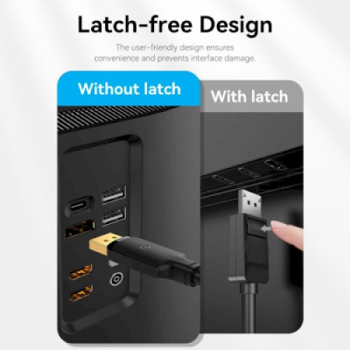 Кабель мультимедийный DisplayPort to DisplayPort 5.0m V1.2 4K 60Hz 3D Dolby 7.1 Vention (HAKBJ)