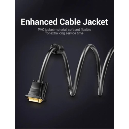 Кабель мультимедийный DVI to DVI 24+1pin 1.5m 2K 60Hz Dual Linik VENTION (EAABG)