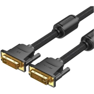Кабель мультимедийный DVI to DVI 24+1pin 8.0m 2K 60Hz ferrite Vention (EAEBK)